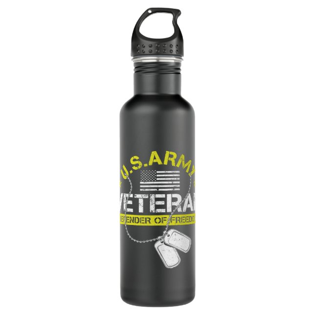U.S. Army Proud Army veteran vet gifts 75 710 Ml Water Bottle (Front)