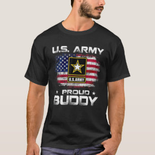 U.S Army Proud Buddy With American Flag Gift Veter T-Shirt