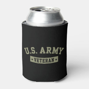 U.S. Army Veteran Veterans America American Flag Can Cooler