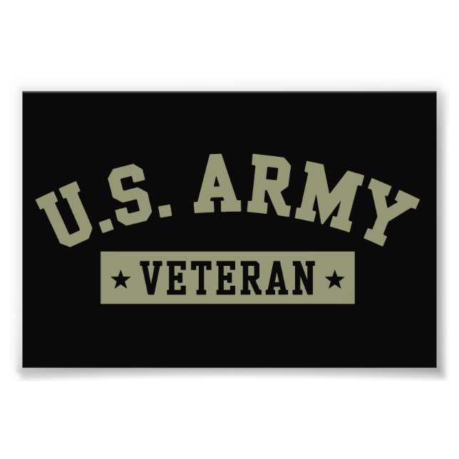 U.S. Army Veteran Veterans America American Flag Photo Print (Front)