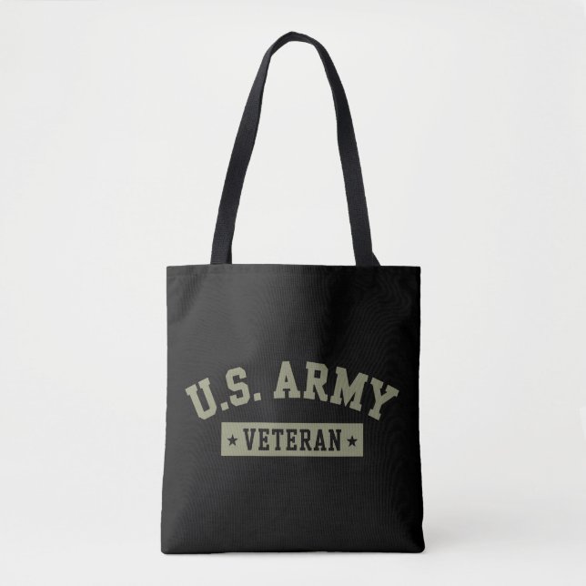 U.S. Army Veteran Veterans America American Flag Tote Bag (Front)