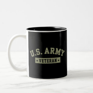 U.S. Army Veteran Veterans America American Flag Two-Tone Coffee Mug