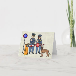 U.S. Border Patrol Agents and Dog Thank You Card