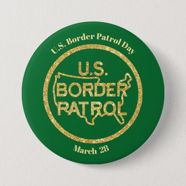 U.S. Border Patrol Day Gold Logo Button (Front)
