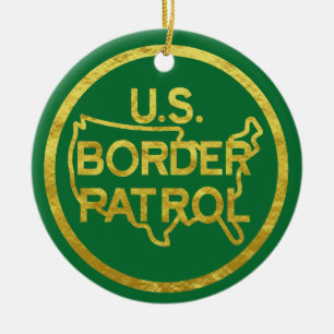 U.S. Border Patrol Golden Outline Ornament