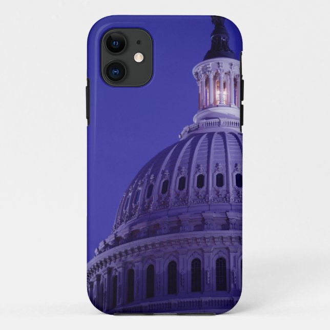 U.S Capitol at dusk with light in dome on Case-Mate iPhone Case (Back)