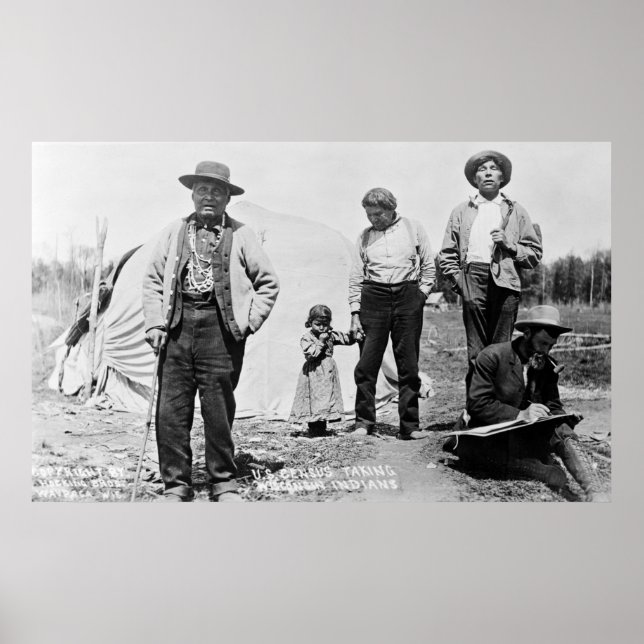 U.S. Census Taking -- Wisconsin Indians: 1911 Poster (Front)