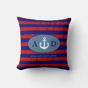 U.S. colour striped personalised nautical decor Cushion