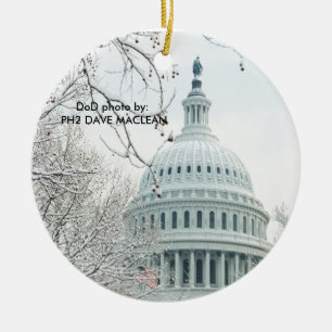 U.S Congress in Winter Ceramic Tree Decoration