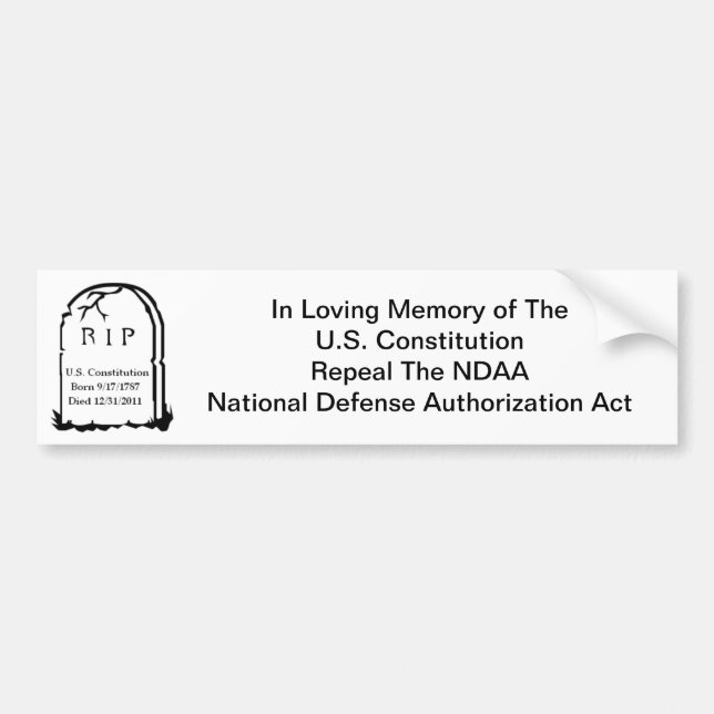 U.S. Constitution Bumper Sticker (Front)