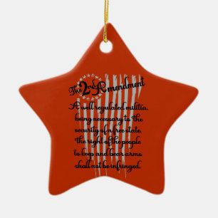 U S Constitution Right To Bear Arms 2nd Amendment Ceramic Tree Decoration