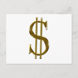 $ U.S.dollar sign gold Postcard