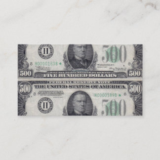 U.S. Five Hundred Star Note Business Card