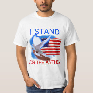 U.S. Flag and Dove I Stand For The Anthem T-Shirt