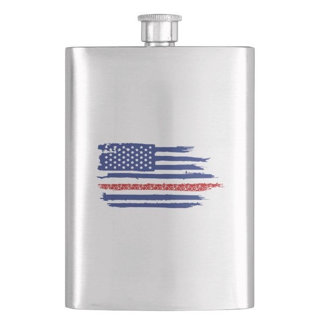 U.S. Flag Cycling Hip Flask (Front)
