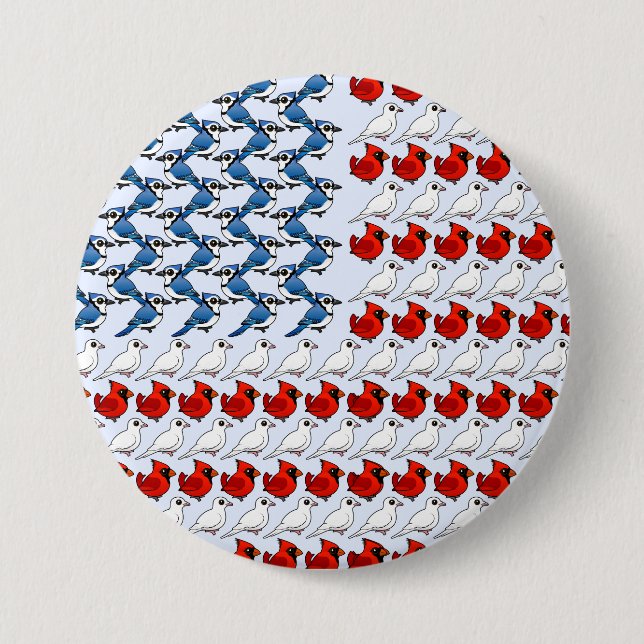 U.S. Flag of Birds 7.5 Cm Round Badge (Front)