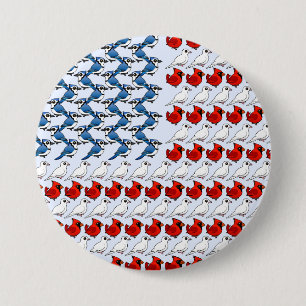 U.S. Flag of Birds 7.5 Cm Round Badge