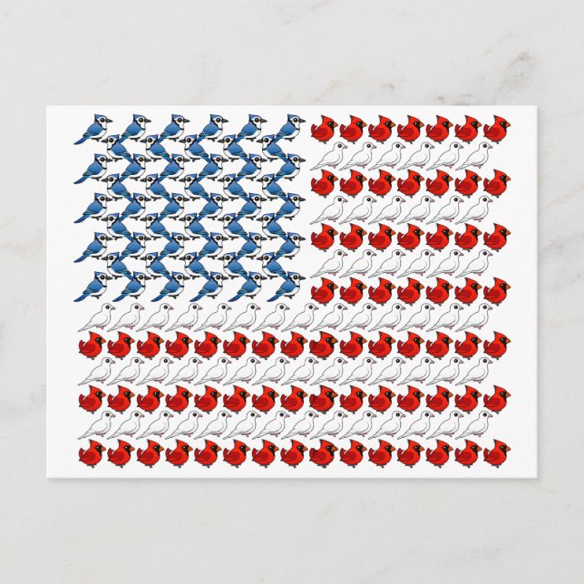 U.S. Flag of Birds Postcard (Front)
