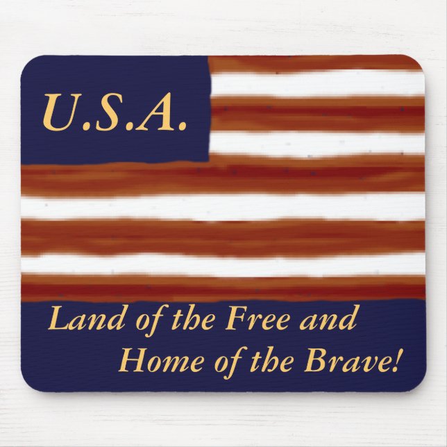 U.S. Flag Personalised Mouse Pad (Front)