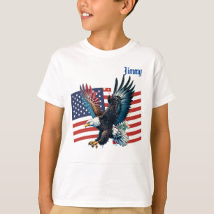 U.S. Flag with American Eagle Boy's  T-Shirt