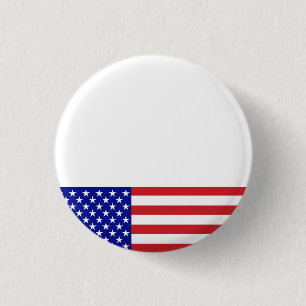 U.S. Flag - Write Your Own Text 3 Cm Round Badge