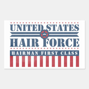 U.S. Hair Force Hairman First Class Rectangular Sticker