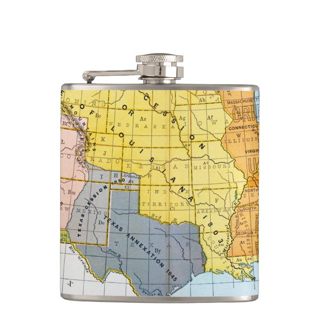 U.S. MAP, 1776-1884 HIP FLASK (Front)