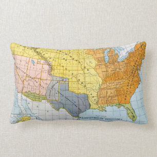 U.S. MAP, 1776-1884 LUMBAR CUSHION