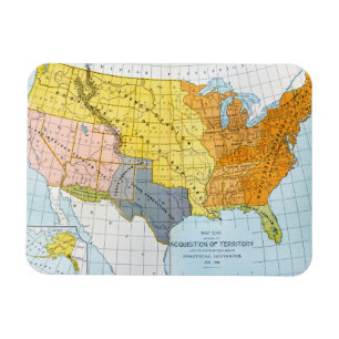 U.S. MAP, 1776-1884 MAGNET