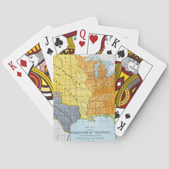 U.S. MAP, 1776-1884 PLAYING CARDS (Back)
