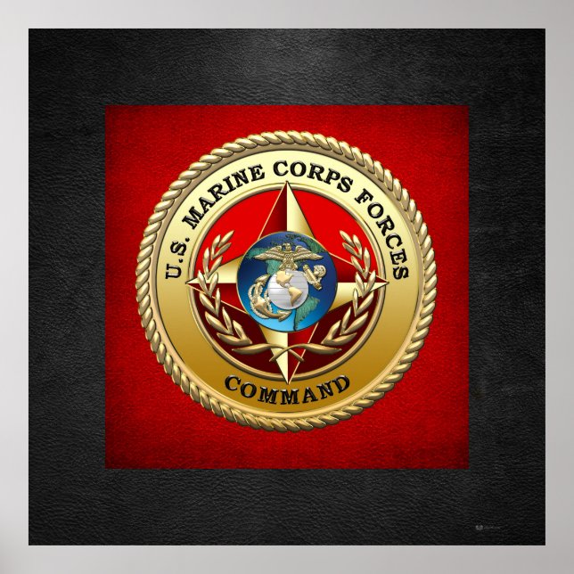 U.S. Marine Corps Forces Command (MARFORCOM) [3D] Poster (Front)