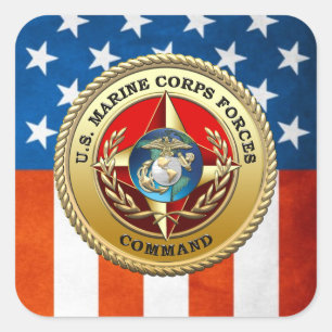 U.S. Marine Corps Forces Command (MARFORCOM) [3D] Square Sticker