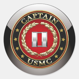 U.S. Marines: Captain (USMC Capt) [3D] Classic Round Sticker