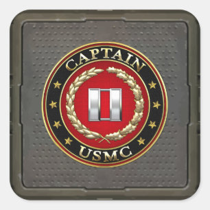 U.S. Marines: Captain (USMC Capt) [3D] Square Sticker