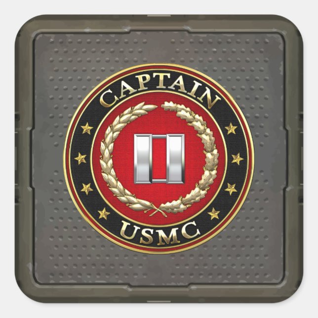 U.S. Marines: Captain (USMC Capt) [3D] Square Sticker (Front)
