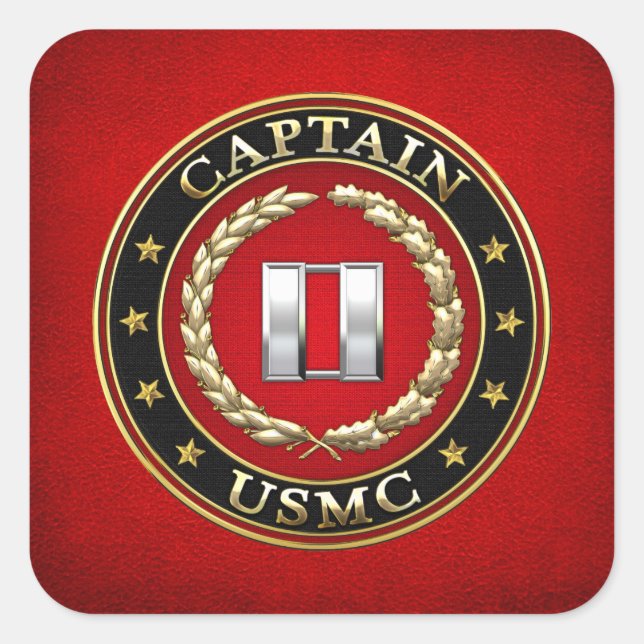 U.S. Marines: Captain (USMC Capt) [3D] Square Sticker (Front)