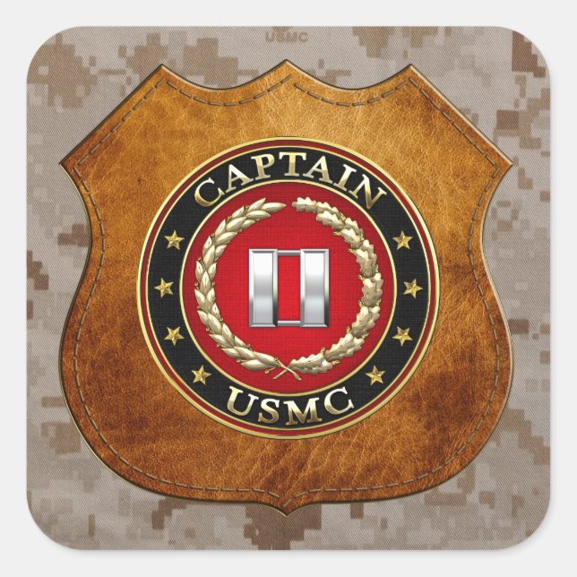 U.S. Marines: Captain (USMC Capt) [3D] Square Sticker (Front)
