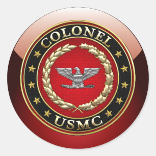 U.S. Marines: Colonel (USMC Col) [3D] Classic Round Sticker