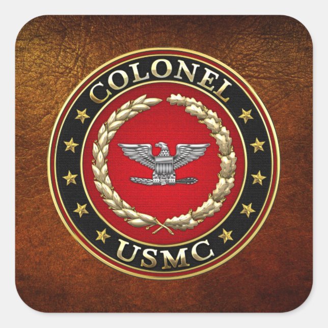 U.S. Marines: Colonel (USMC Col) [3D] Square Sticker (Front)
