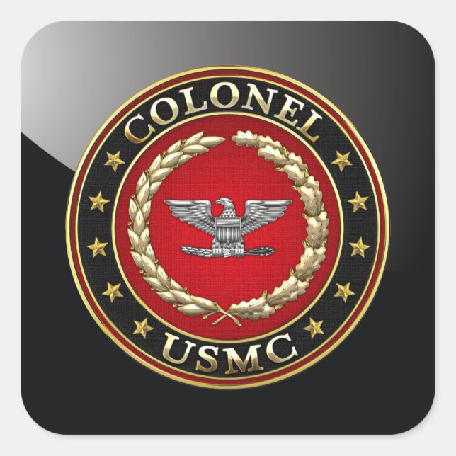 U.S. Marines: Colonel (USMC Col) [3D] Square Sticker (Front)