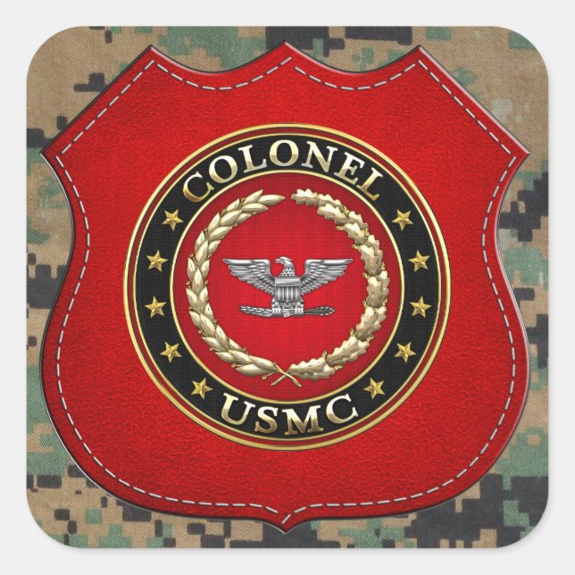 U.S. Marines: Colonel (USMC Col) [3D] Square Sticker (Front)