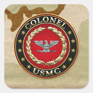 U.S. Marines: Colonel (USMC Col) [3D] Square Sticker