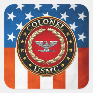 U.S. Marines: Colonel (USMC Col) [3D] Square Sticker