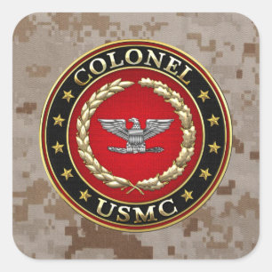 U.S. Marines: Colonel (USMC Col) [3D] Square Sticker