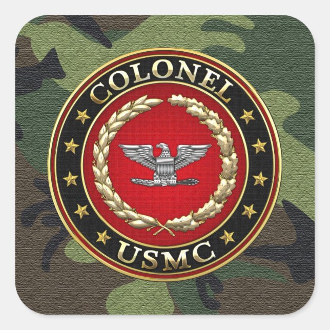 U.S. Marines: Colonel (USMC Col) [3D] Square Sticker (Front)