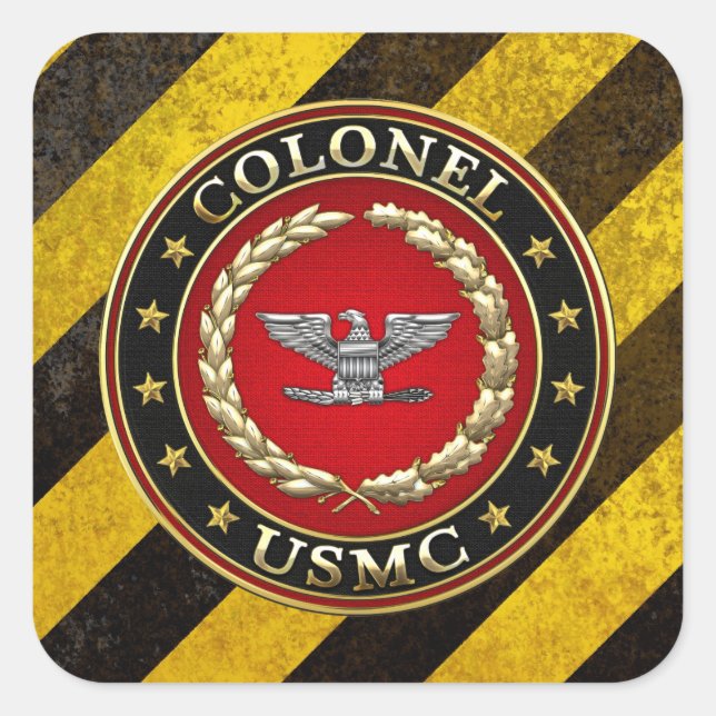 U.S. Marines: Colonel (USMC Col) [3D] Square Sticker (Front)