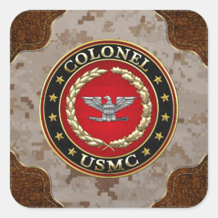 U.S. Marines: Colonel (USMC Col) [3D] Square Sticker