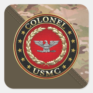 U.S. Marines: Colonel (USMC Col) [3D] Square Sticker
