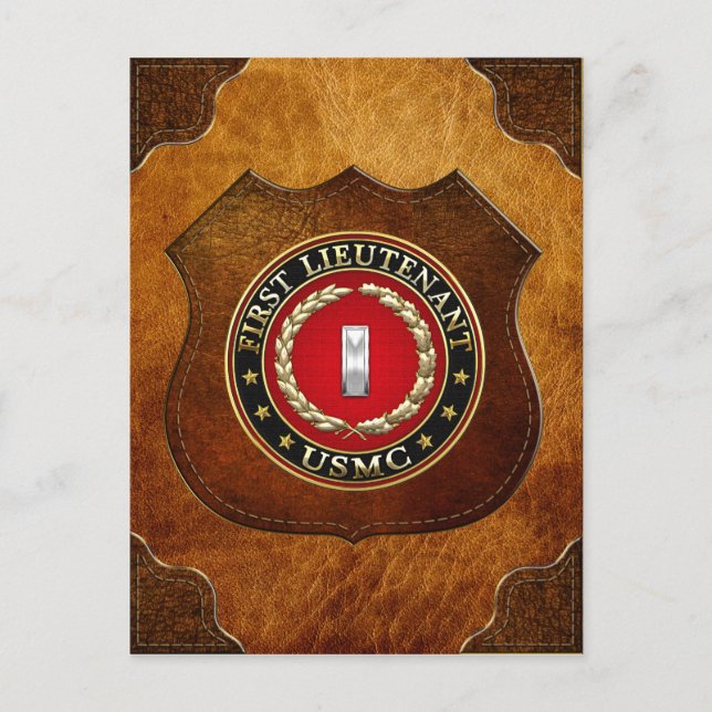 U.S. Marines: First Lieutenant (USMC 1stLt) [3D] Postcard (Front)