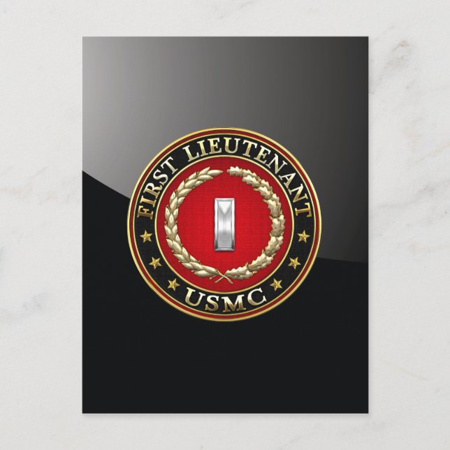 U.S. Marines: First Lieutenant (USMC 1stLt) [3D] Postcard (Front)